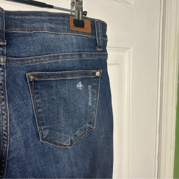 Judy Blue Buffalo Plaid Patch Distressed Skinny Jeans, Size 13/31 Style JB8268DK - Picture 10 of 15